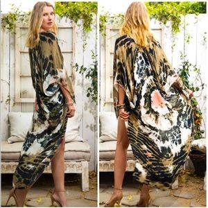 Boho Pink and Green Duster